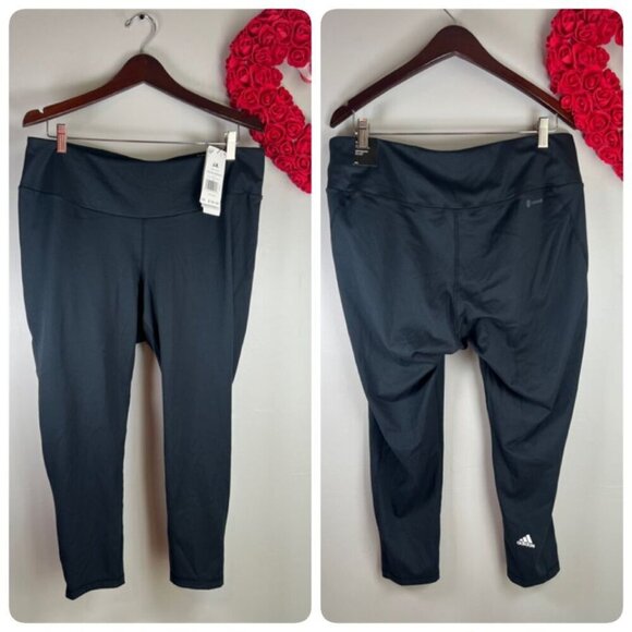 Adidas Womens Plus Size 3x Yoga Essentials 7/8 Length High Rise Black HE6735 - Picture 2 of 9